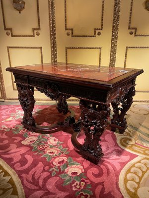 Historicism Salon Table in Oak, 1880s-FLW-1402081