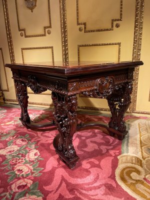 Historicism Salon Table in Oak, 1880s-FLW-1402081