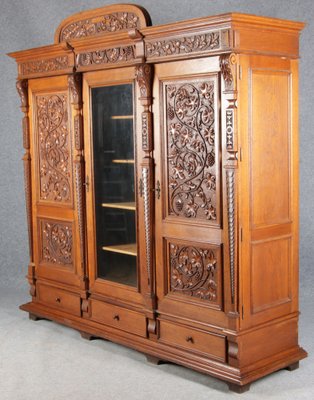 Historicism Wardrobe with 3 Doors, 1880s-DXD-1790521