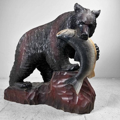 Hokkaido Artist, Kibori Kuma Bear, Japan, 1960s, Wood-DWL-1807017