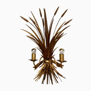 Hollywood Regency 2-Flame Wall Light with Wheat Ears, 1970s-VQG-1792342