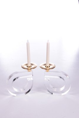 Hollywood Regency Acrylic Glass Candleholders, 1970, Set of 2-EZZ-1269519