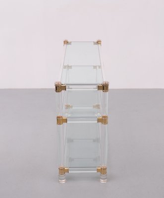 Hollywood Regency Acrylic Glass Console Table and Mirror, France, 1972, Set of 2-GCG-1752387