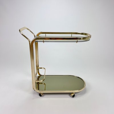 Hollywood Regency Bar Trolley with Brass and Smoked Glass, 1970s-RMX-1298325