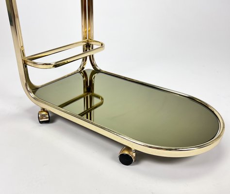 Hollywood Regency Bar Trolley with Brass and Smoked Glass, 1970s-RMX-1298325