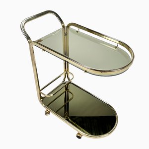 Hollywood Regency Bar Trolley with Brass and Smoked Glass, 1970s-RMX-1298325