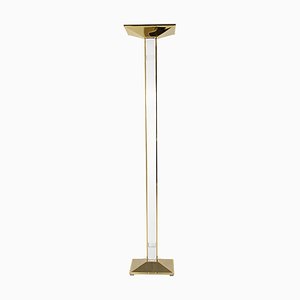 Hollywood Regency Brass and Acrylic Glass Floor Lamp-RY-716525