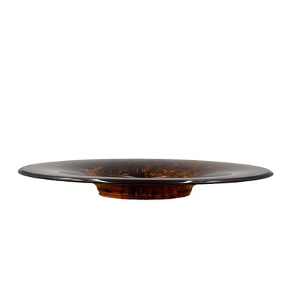 Hollywood Regency Brass and Tortoiseshell Acrylic Glass Tray from Guzzini, Italy, 1970s-TXN-2033766