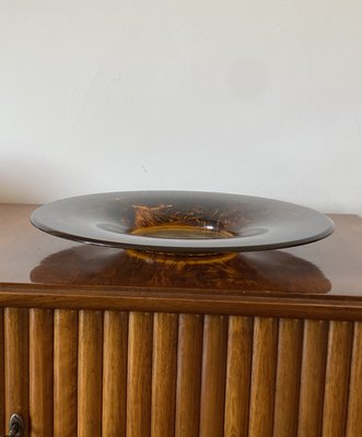 Hollywood Regency Brass and Tortoiseshell Acrylic Glass Tray from Guzzini, Italy, 1970s-TXN-2033766