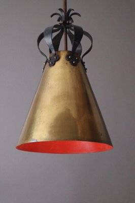 Hollywood Regency Brass Ceiling Lamp, 1950s-ESB-1376839