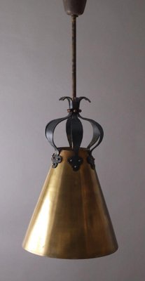 Hollywood Regency Brass Ceiling Lamp, 1950s-ESB-1376839