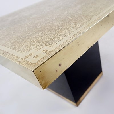 Hollywood Regency Brass Etched Side Table, 1950s-NYF-2019091