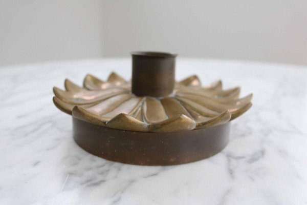 Hollywood Regency Brass Flower Wall Lamp, 1960s-FJP-1771636