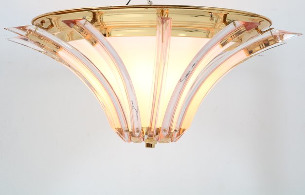 Hollywood Regency Brass Flush Mount, 1980s-MY-1362285