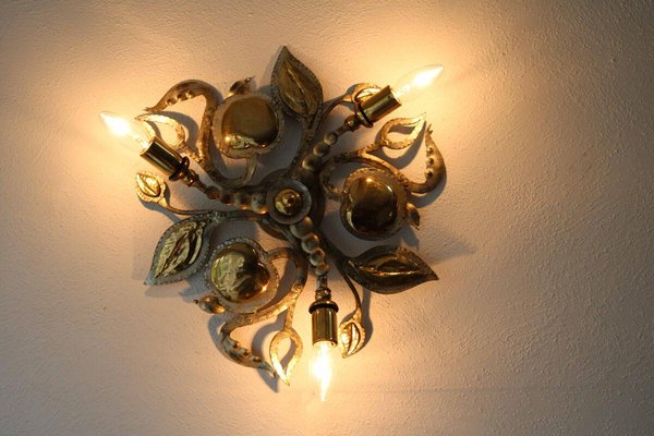 Hollywood Regency Brass Wall Lamp from Möller, 1980s-FJP-1720286