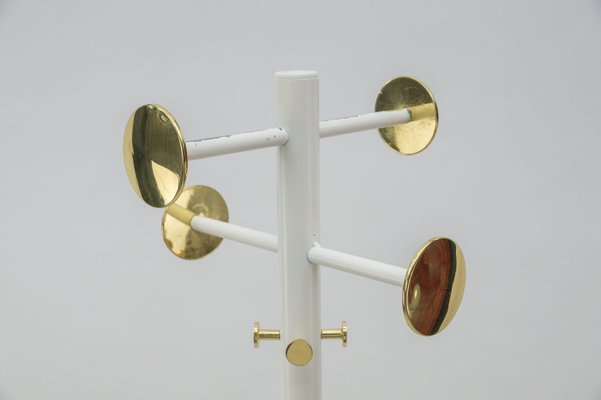 Hollywood Regency Coat Rack in White & Gold, 1960s-KQB-1060844