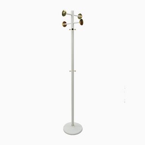 Hollywood Regency Coat Rack in White & Gold, 1960s-KQB-1060844