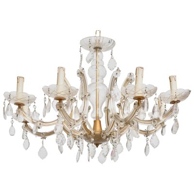 Hollywood Regency Crystal 8-Light Chandelier, 1920s-KL-620211