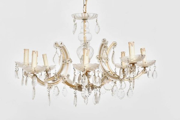 Hollywood Regency Crystal 8-Light Chandelier, 1920s-KL-620211