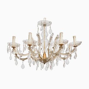 Hollywood Regency Crystal 8-Light Chandelier, 1920s-KL-620211