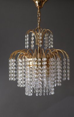 Hollywood Regency Crystal Waterfall Chandelier from Sölken Leuchten, 1970s-ESB-1794540