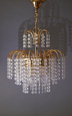 Hollywood Regency Crystal Waterfall Chandelier from Sölken Leuchten, 1970s-ESB-1794540