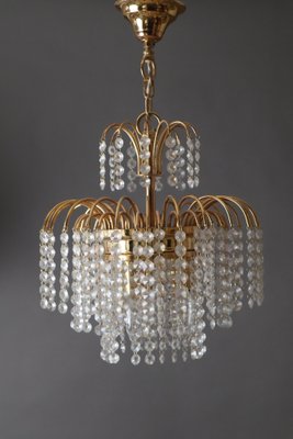 Hollywood Regency Crystal Waterfall Chandelier from Sölken Leuchten, 1970s-ESB-1794540