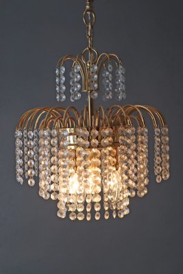 Hollywood Regency Crystal Waterfall Chandelier from Sölken Leuchten, 1970s-ESB-1794540