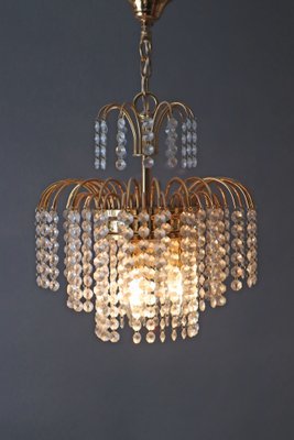 Hollywood Regency Crystal Waterfall Chandelier from Sölken Leuchten, 1970s-ESB-1794540