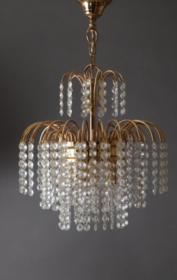 Hollywood Regency Crystal Waterfall Chandelier from Sölken Leuchten, 1970s-ESB-1794540