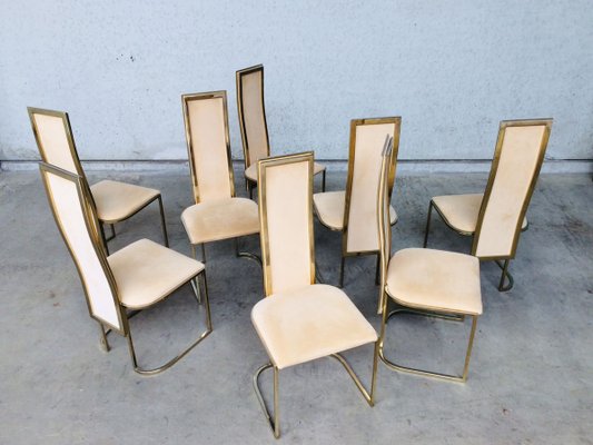 Hollywood Regency Dining Chairs from Belgo Chrom, 1970s, Set of 8-RQV-789406