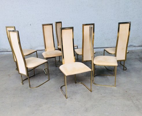 Hollywood Regency Dining Chairs from Belgo Chrom, 1970s, Set of 8-RQV-789406