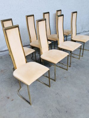 Hollywood Regency Dining Chairs from Belgo Chrom, 1970s, Set of 8-RQV-789406