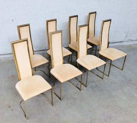 Hollywood Regency Dining Chairs from Belgo Chrom, 1970s, Set of 8-RQV-789406