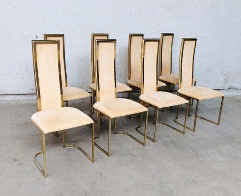 Hollywood Regency Dining Chairs from Belgo Chrom, 1970s, Set of 8-RQV-789406