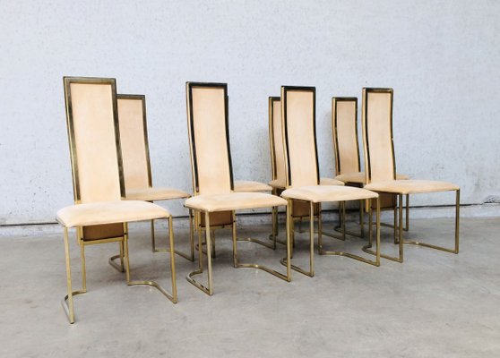 Hollywood Regency Dining Chairs from Belgo Chrom, 1970s, Set of 8-RQV-789406