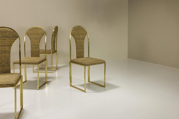 Hollywood Regency Dining Chairs from Belgo Chrom, Belgium, 1970s, Set of 6-UQV-1779621