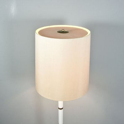 Hollywood Regency Floor Lamp in White with Brass, 1970s-RST-1233547