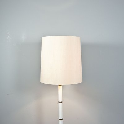 Hollywood Regency Floor Lamp in White with Brass, 1970s-RST-1233547