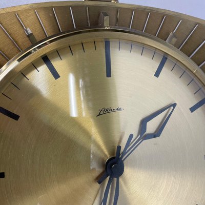 Hollywood Regency German Brass Wall Clock from Atlanta Kienzle, 1950s-QZ-1290483