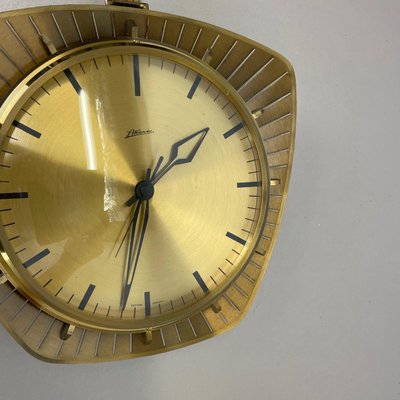 Hollywood Regency German Brass Wall Clock from Atlanta Kienzle, 1950s-QZ-1290483