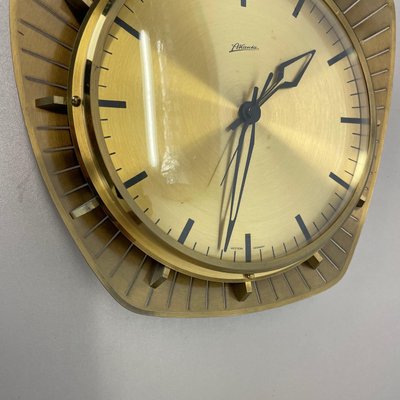 Hollywood Regency German Brass Wall Clock from Atlanta Kienzle, 1950s-QZ-1290483