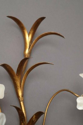 Hollywood Regency Gilded Florentine Orchid Wall Lights from Hans Kögl-ESB-1376595