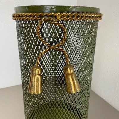 Hollywood Regency Gilded Metal Umbrella Stand by Li Puma, Firenze, Italy, 1950s-QZ-1308840