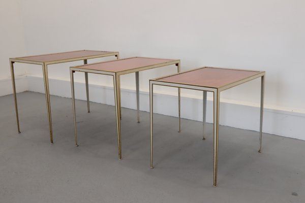 Hollywood Regency Gilded Nesting Tables from Vereinigte Werkstätten, 1950s, Set of 3-JWH-956303