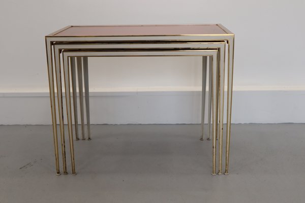 Hollywood Regency Gilded Nesting Tables from Vereinigte Werkstätten, 1950s, Set of 3-JWH-956303