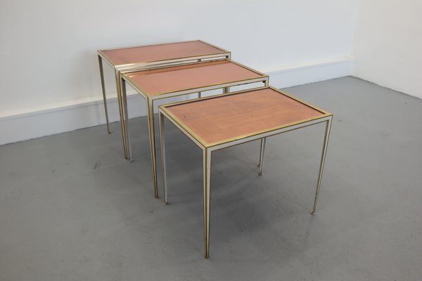 Hollywood Regency Gilded Nesting Tables from Vereinigte Werkstätten, 1950s, Set of 3-JWH-956303