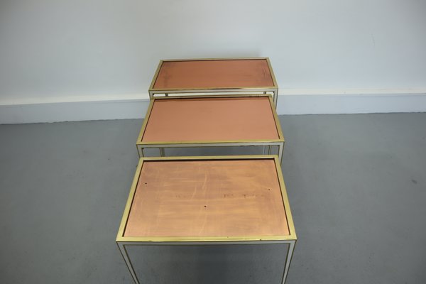 Hollywood Regency Gilded Nesting Tables from Vereinigte Werkstätten, 1950s, Set of 3-JWH-956303