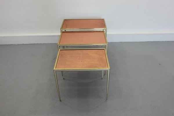 Hollywood Regency Gilded Nesting Tables from Vereinigte Werkstätten, 1950s, Set of 3-JWH-956303