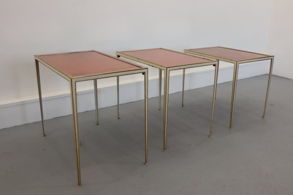 Hollywood Regency Gilded Nesting Tables from Vereinigte Werkstätten, 1950s, Set of 3-JWH-956303